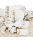 Foto Aparelho de Jantar Quadrado de Porcelana 42 Peças - Classic Home AJQ102-42C