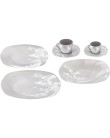 Foto Aparelho de Jantar Quadrado de Porcelana 42 Peças - Euro Home Floral Blanc