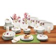Aparelho de Jantar Quadrado de Porcelana 43 peças - Master Home Rosas