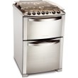 Fogão de Piso Electrolux Celebrate 4 Bocas Acendimento Automático Inox com Forno Duplo Grill 56DTX