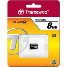 Cartão de Memória Micro SDHC Transcend 8 GB TS8GUSDC4