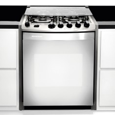 Fogão de Embutir Brastemp Ative Maxi 4 Bocas Acendimento Automático Acabamento Inox Grill BYS4GAR