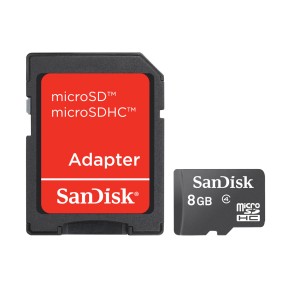 Cartão de Memória Micro SDHC com Adaptador SanDisk 8 GB SDSDQM-008G