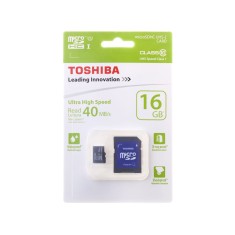 Cartão de Memória Micro SDHC com Adaptador Toshiba 16 GB SD-C16GCT2F-TBR