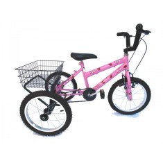 Bicicleta Triciclo Valdo Bike Aro 16 Freio V-Brake Joaninha