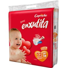 Fralda Capricho Enxutita Tamanho G Super Jumbo 72 Unidades Peso Indicado 10 - 13kg