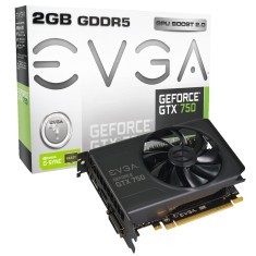 Placa de Video NVIDIA GeForce GTX 750 2 GB GDDR5 128 Bits EVGA 02G-P4-2752-KR