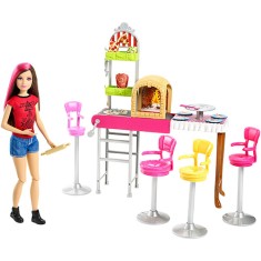 Boneca Barbie Family Pizzaria Três é Demais CGF37 Mattel