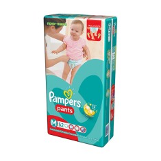 Fralda de Vestir Pampers Pants Tamanho M 52 Unidades Peso Indicado 7 - 12kg