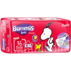 Fralda Capricho Snoopy Bummis Tamanho XXG Mega 36 Unidades Peso Indicado 15 - 25kg