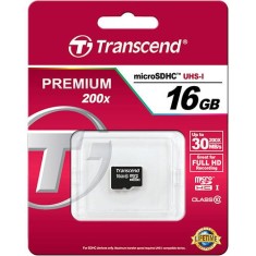 Cartão de Memória Micro SDHC Transcend Premium Series 16 GB TS16GUSDC10