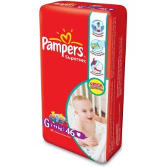 Fralda Pampers Supersec Tamanho G Hiper 46 Unidades Peso Indicado 7 - 11kg