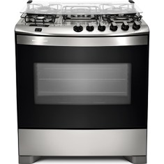 Fogão de Piso Brastemp Ative Flat Top 5 Bocas Acendimento Automático Acabamento Inox BFS5QAR