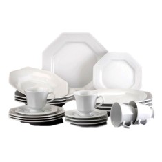 Aparelho de Jantar Oitavado de Porcelana 42 peças - Prisma Schmidt