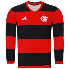 Camisa Torcedor Flamengo I 2016 Manga Longa sem Número Adidas