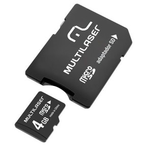 Cartão de Memória Micro SD com Adaptador Multilaser 4 GB MC456