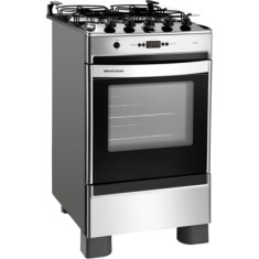 Fogão de Piso Brastemp Clean Timer 4 Bocas Acendimento Automático Acabamento Inox BFO4TAR