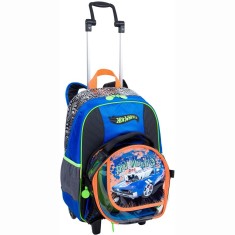 Mochila com Rodinhas Escolar Sestini Hot Wheels 16Z G com alças