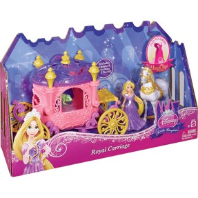 Boneca Princesas Disney Mini Carruagem Rapunzel Mattel