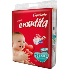 Fralda Capricho Enxutita Tamanho XXG Super Jumbo 56 Unidades Peso Indicado 15 - 25kg