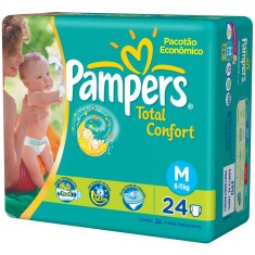 Fralda Pampers Total Confort Tamanho M Pacotão 24 Unidades Peso Indicado 6 - 11kg