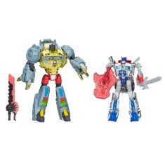 Boneco Transformers Optimus Prime Grimlock Silver Knight - Hasbro