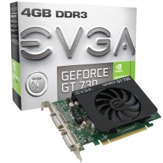 Placa de Video NVIDIA GeForce GT 730 4 GB DDR3 128 Bits EVGA 04G-P3-2739-KR