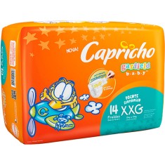 Fralda Capricho Garfield Tamanho XXG Prático 14 Unidades Peso Indicado 15 - 25kg