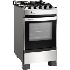 Fogão de Piso Brastemp Clean 4 Bocas Acendimento Automático Acabamento Inox BFO4NAR