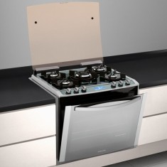 Fogão de Embutir Electrolux i-Kitchen 5 Bocas Acendimento Superautomático Acabamento Inox Grill 76EIX