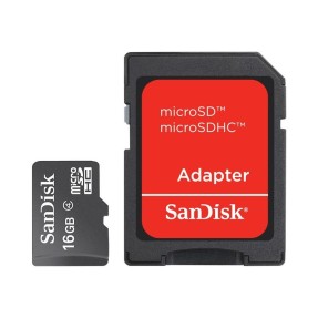 Cartão de Memória Micro SDHC com Adaptador SanDisk 16 GB SDSDQM-016G