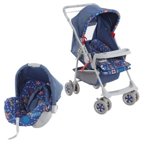 Carrinho de Bebê Travel System com Bebê Conforto Galzerano 1015 Milano Reversível