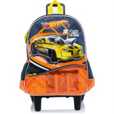 Mochila com Rodinhas Escolar Sestini Hot Wheels Sd Fast 15Y01 G