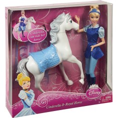 Boneca Princesas Disney Cinderela e Cavalo Mattel