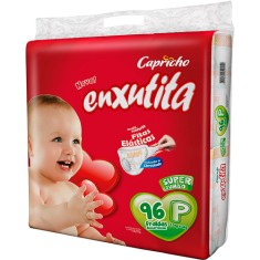 Fralda Capricho Enxutita Tamanho P Super Jumbo 96 Unidades Peso Indicado 3,5 - 5kg