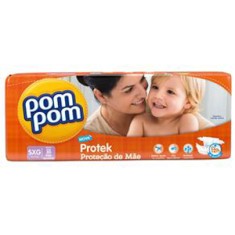Fralda Pom Pom Protek Proteção de Mãe Tamanho SXG Mega 30 Unidades Peso Indicado 13 - 17kg