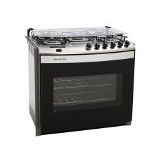 Fogão de Embutir Brastemp Clean Timer 5 Bocas Acendimento Automático Acabamento Inox BYS5TAR