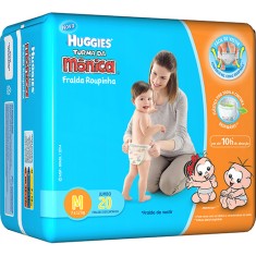 Fralda de Vestir Huggies Turma da Mônica Fralda Roupinha Tamanho M Jumbo 20 Unidades Peso Indicado 7 - 12kg