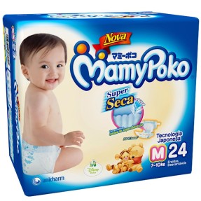 Fralda MamyPoko Super Seca Tamanho M Regular 24 Unidades Peso Indicado 7 - 11kg