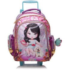 Mochila com Rodinhas Escolar Tilibra Jolie Oriental