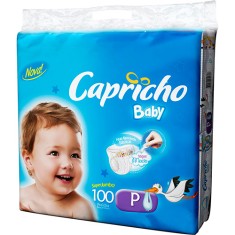 Fralda Capricho Baby Tamanho P Super Jumbo 100 Unidades Peso Indicado Até 5kg