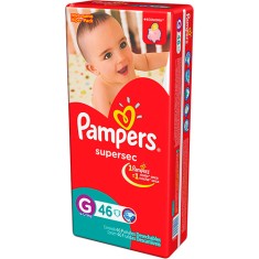Fralda Pampers Supersec Tamanho G Hiper 46 Unidades Peso Indicado 9 - 12,5kg