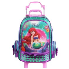 Mochila com Rodinhas Escolar Dermiwil Pequena Sereia G 60019
