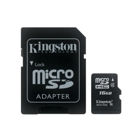 Cartão de Memória Micro SDHC com Adaptador Kingston 16 GB MBLY4G2/16GB