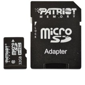 Cartão de Memória Micro SDHC com Adaptador Patriot LX 32 GB PSF32GMCSDHC10