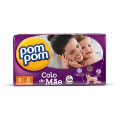 Fralda Pom Pom Colo de Mãe Tamanho G Mega 40 Unidades Peso Indicado 9 - 13kg
