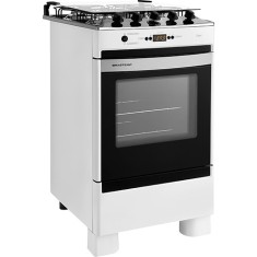 Fogão de Piso Brastemp Clean Timer 4 Bocas Acendimento Automático BFO4TAB