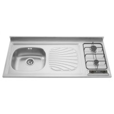 Fogão Pia Tramontina 2 Bocas Acendimento Superautomático Acabamento Inox Star 40 + 2GX EX