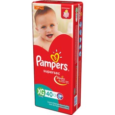 Fralda Pampers Supersec Tamanho XG Hiper 40 Unidades Peso Indicado 12 - 15kg