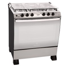 Fogão de Piso Realce 5 Bocas Acendimento Automático Acabamento Inox Cronos